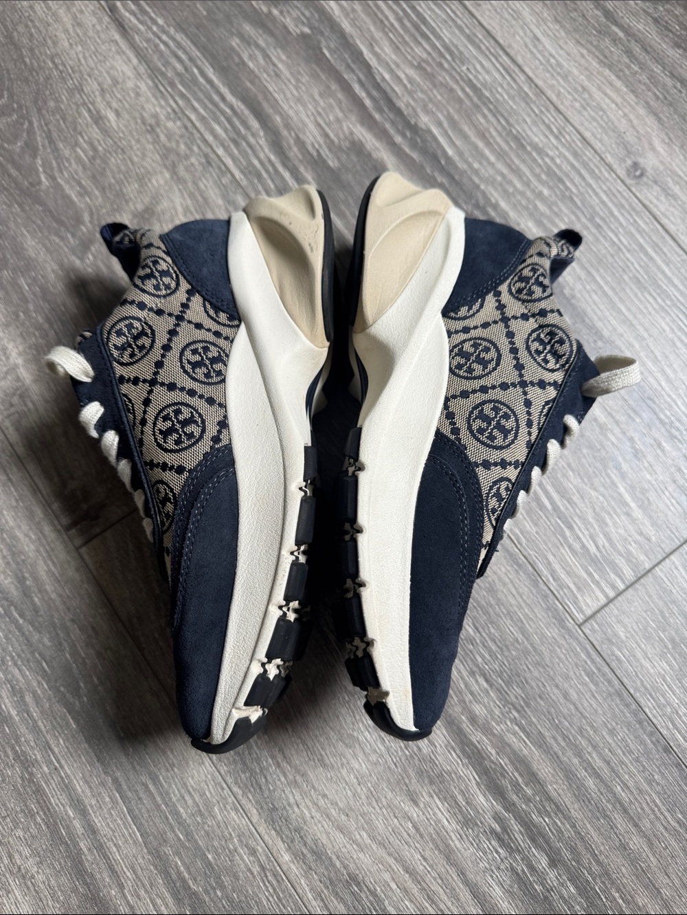 Tory Burch Navy and Cream Patterned women’s Sneakers - Picture 5 of 10